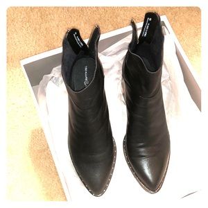 Black Leather Studded Booties